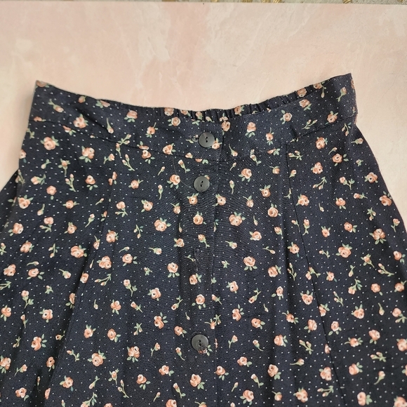 DAVID DEAN x VINTAGE 90s circle skirt in micro floral button up size 10 - Picture 6 of 8